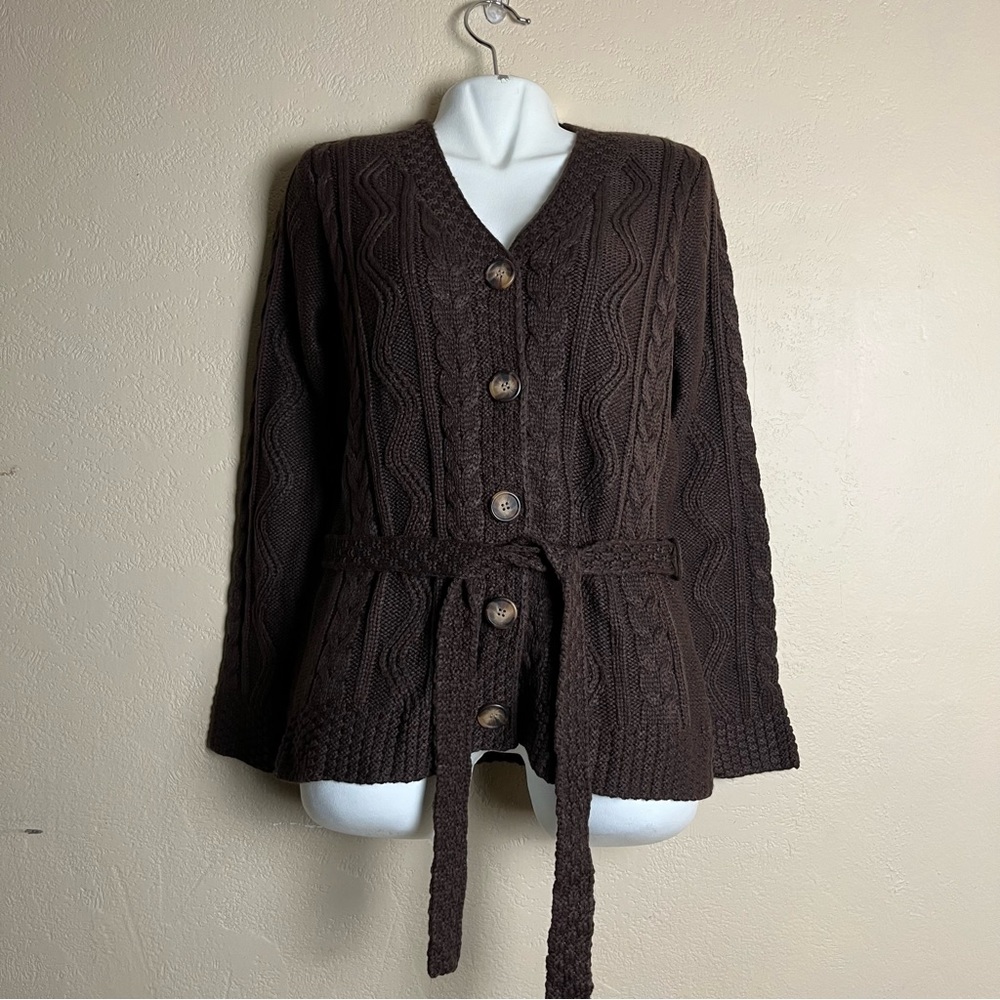 St.John’s Bay Cardigan Brown Warm Sweater Size M‎ New White Tags